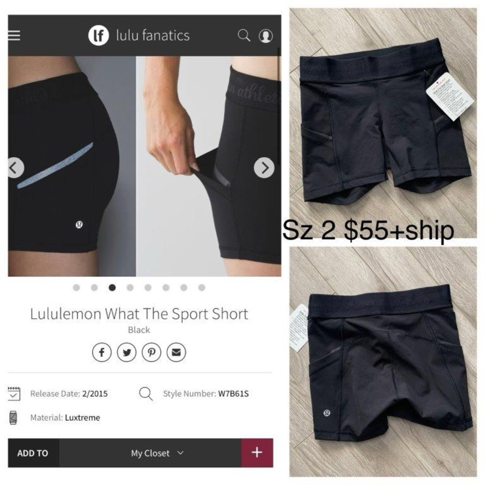 lululemon athletica Black What The Sport Shorts